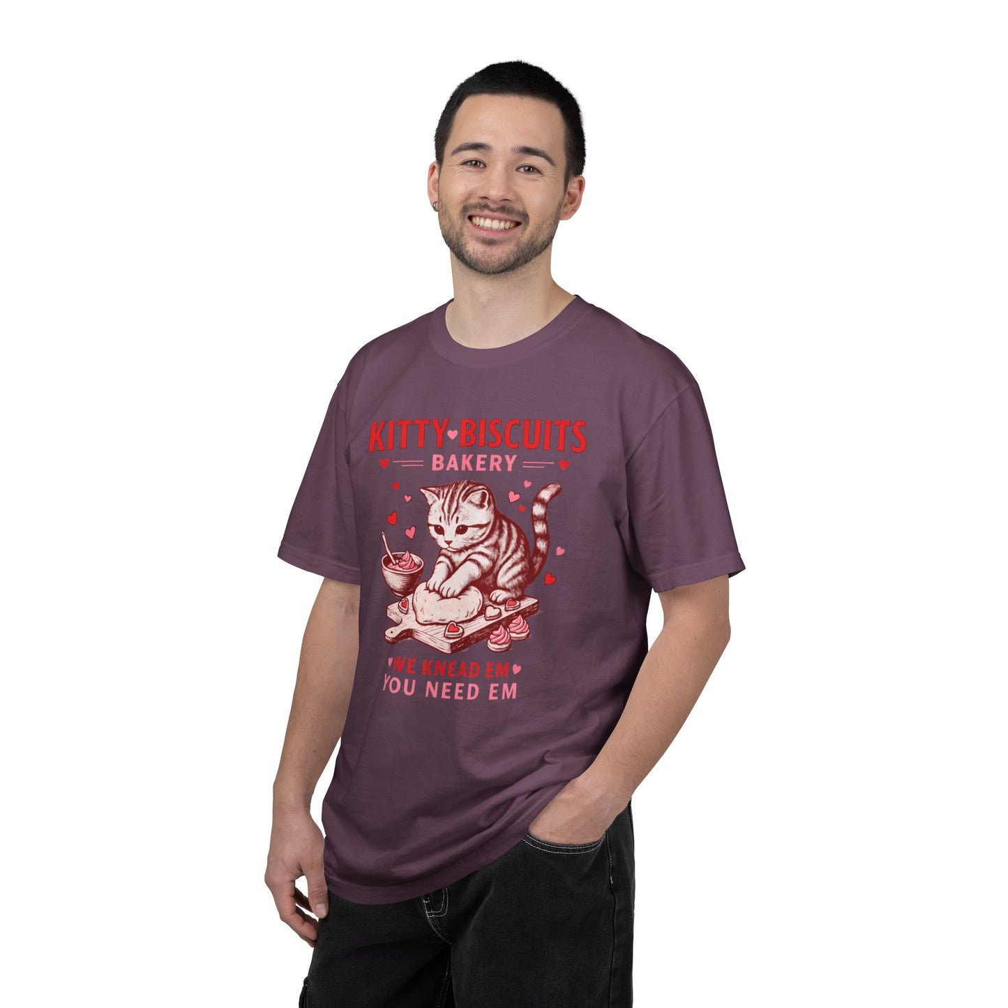 Valentines Cat Comfort Colors Shirt Kitty Biscuits Bakery T-Shirt Funny Vday Cat Lover Tee Cute Kitten Baking Cookies Love Tshirt Girlfriend