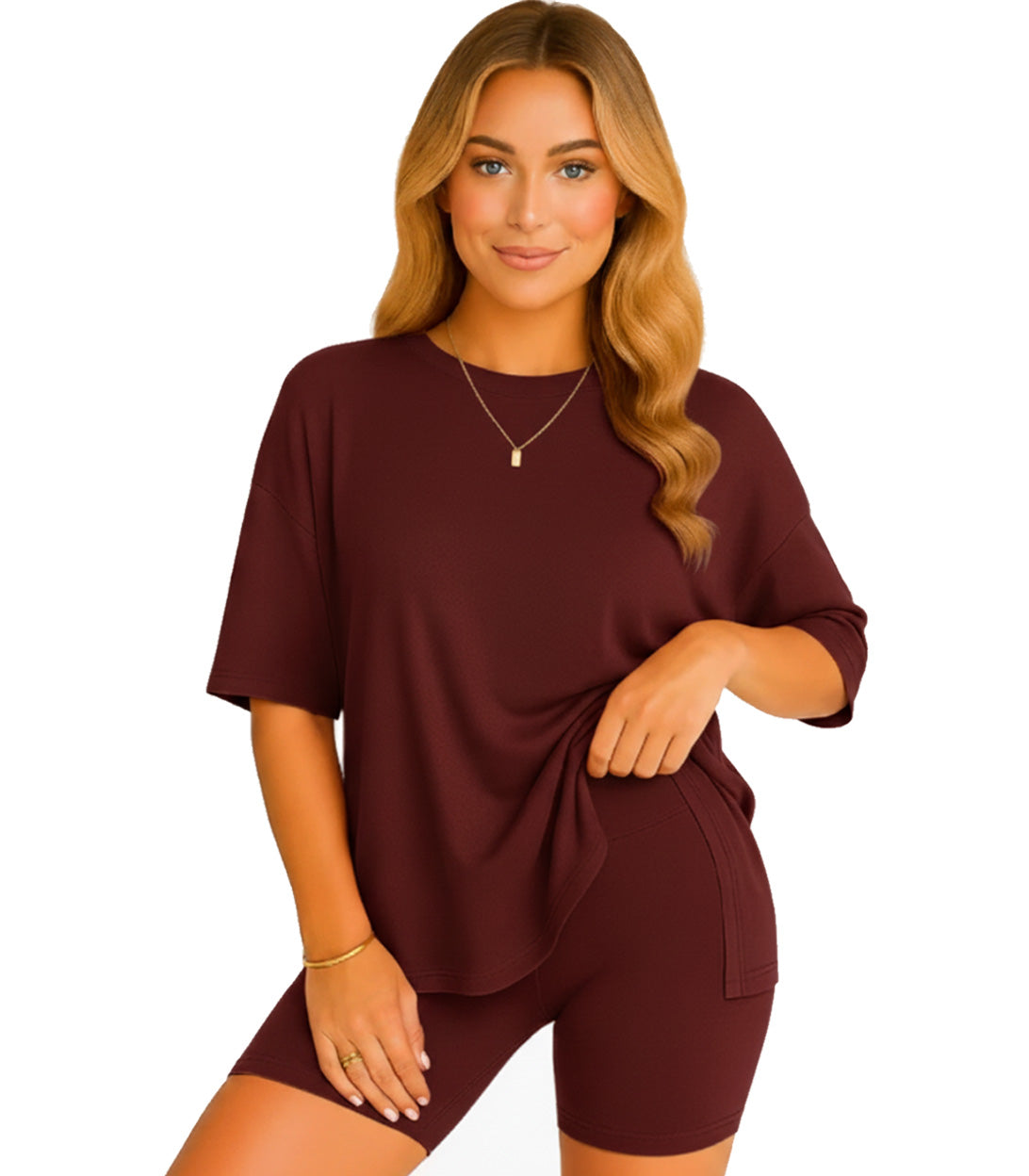 CozyFlex™ Soft Tee & Flattering Shorts Two-Piece Set