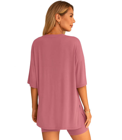 CozyFlex™ Soft Tee & Flattering Shorts Two-Piece Set