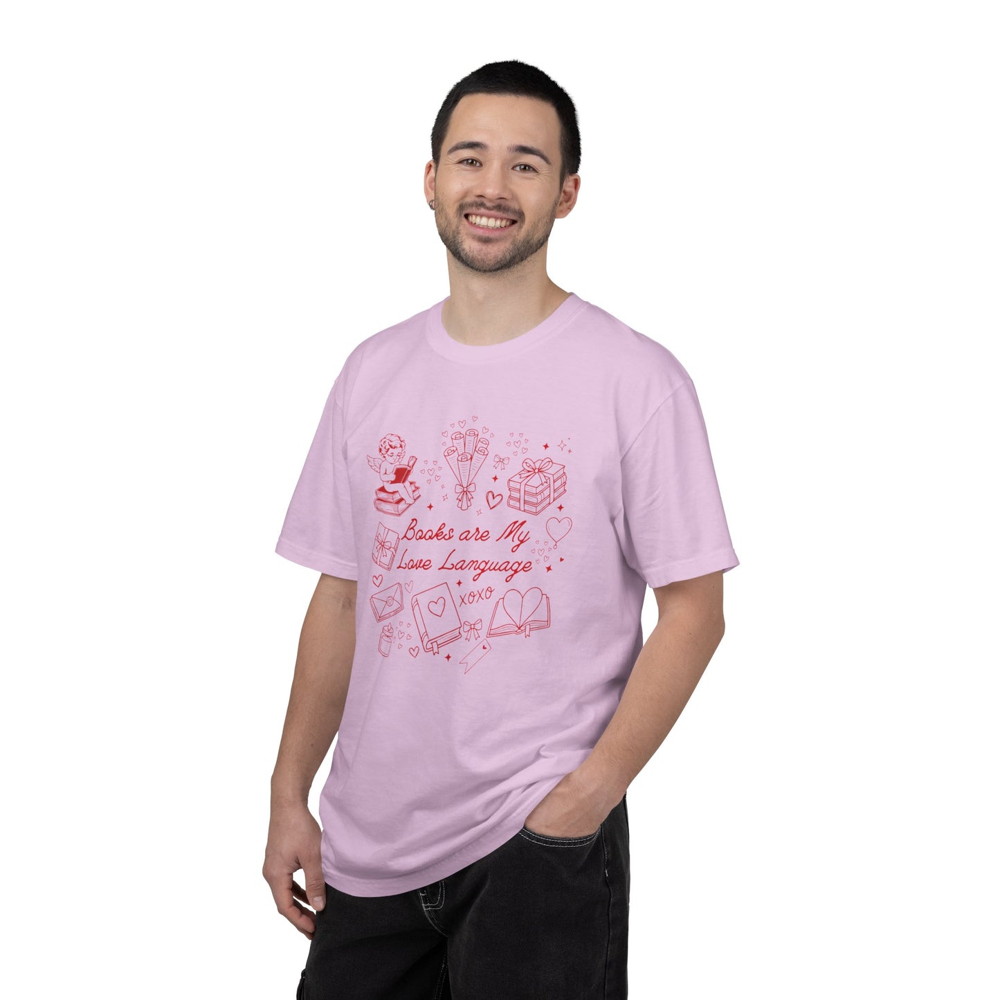 Book Valentines Day Comfort Colors Shirt All Booked For Valentine's Day Tshirt Reader Bookish Cupid T-shirt XOXO Heart Librarian Vday Idea