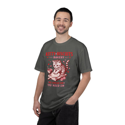 Valentines Cat Comfort Colors Shirt Kitty Biscuits Bakery T-Shirt Funny Vday Cat Lover Tee Cute Kitten Baking Cookies Love Tshirt Girlfriend