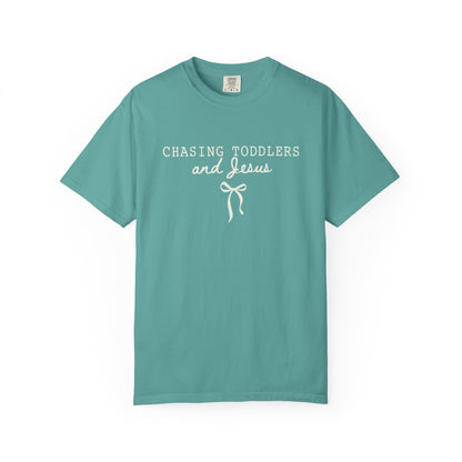 Chasing Toddlers and Jesus - Comfort Colors Christian Mama Tshirt