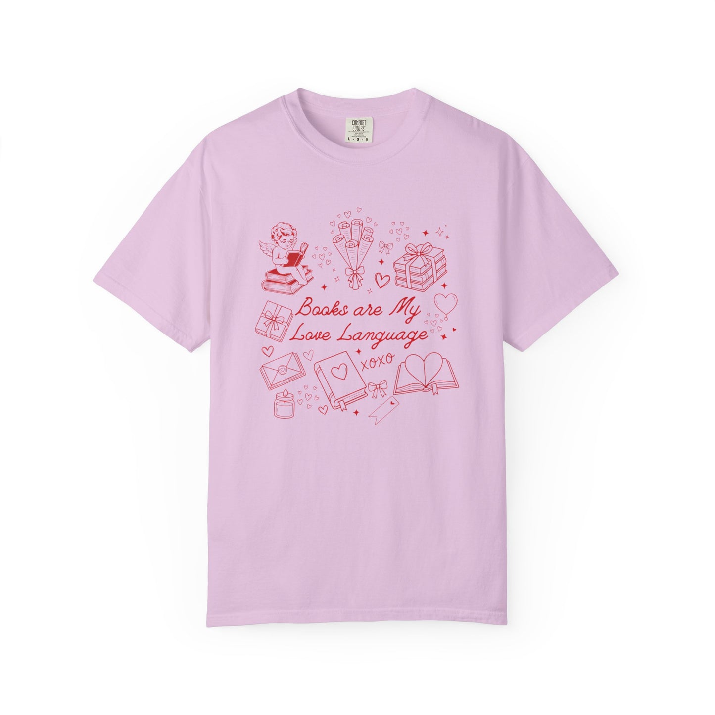 Book Valentines Day Comfort Colors Shirt All Booked For Valentine's Day Tshirt Reader Bookish Cupid T-shirt XOXO Heart Librarian Vday Idea