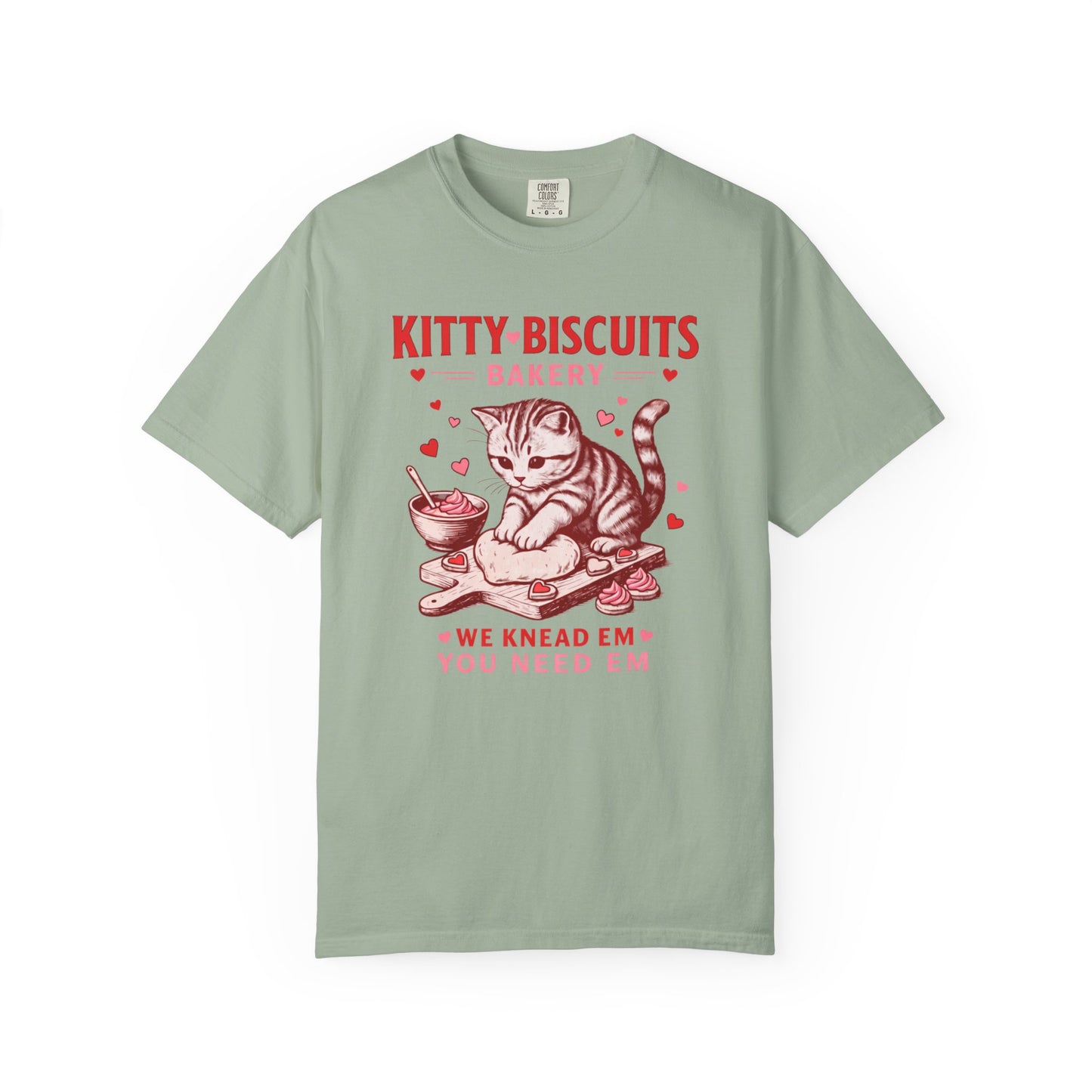 Valentines Cat Comfort Colors Shirt Kitty Biscuits Bakery T-Shirt Funny Vday Cat Lover Tee Cute Kitten Baking Cookies Love Tshirt Girlfriend