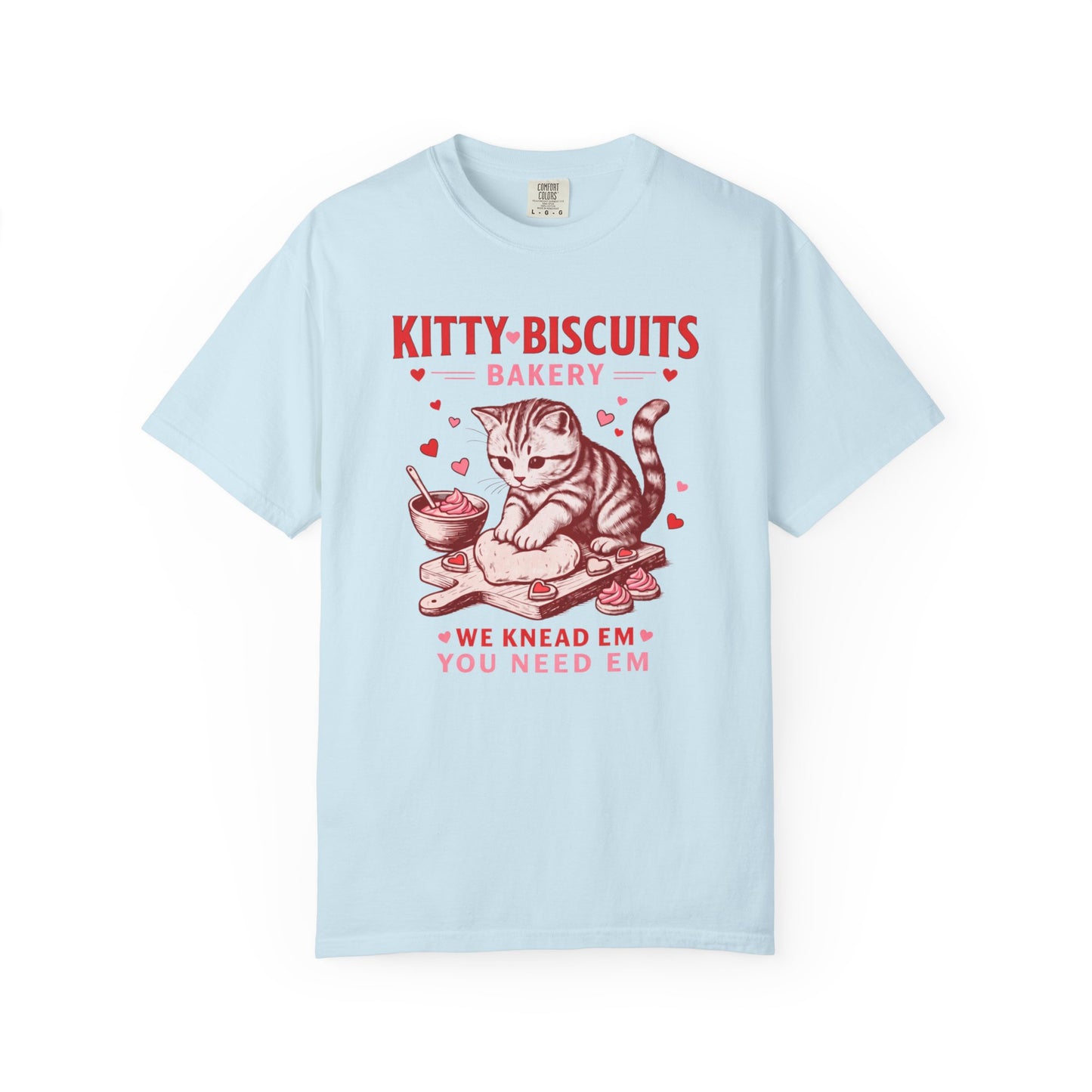 Valentines Cat Comfort Colors Shirt Kitty Biscuits Bakery T-Shirt Funny Vday Cat Lover Tee Cute Kitten Baking Cookies Love Tshirt Girlfriend