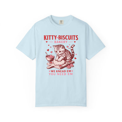 Valentines Cat Comfort Colors Shirt Kitty Biscuits Bakery T-Shirt Funny Vday Cat Lover Tee Cute Kitten Baking Cookies Love Tshirt Girlfriend