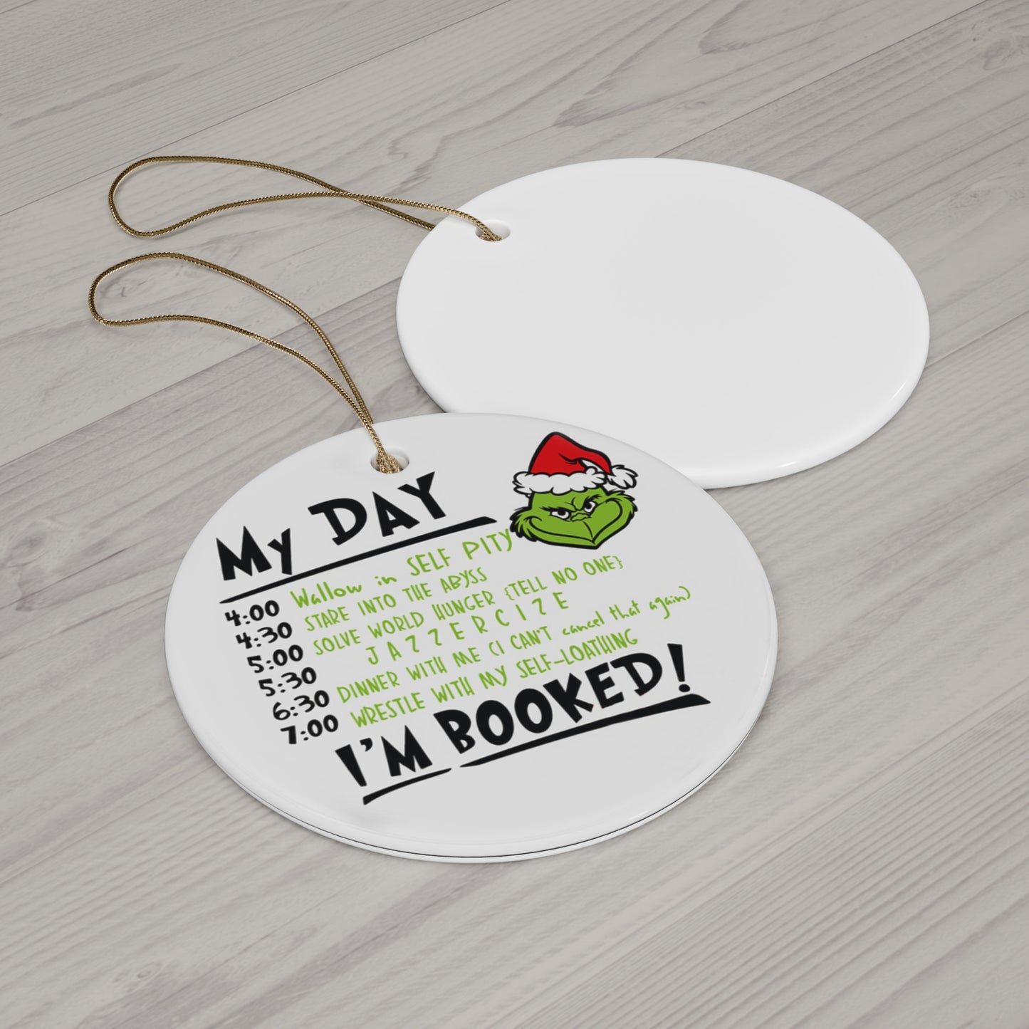 I'm Booked Grinch 2025 Christmas Ceramic Ornament