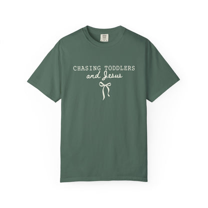 Chasing Toddlers and Jesus - Comfort Colors Christian Mama Tshirt