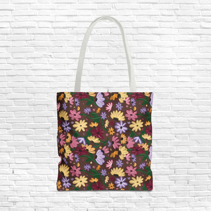 Piano Surprise Song Floral Printed Tote Bag