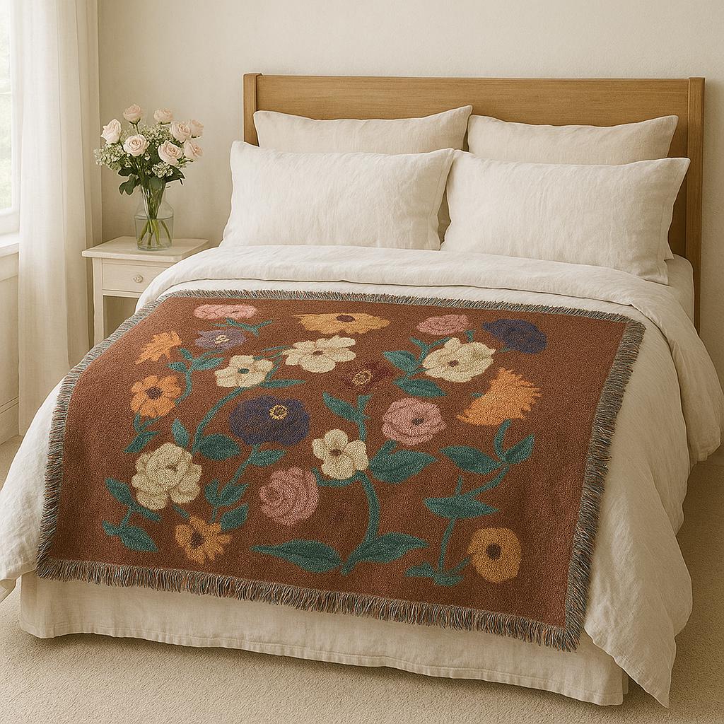 Floral Piano Surprise Song Woven Blanket - 2025 Concert Memory Keepsake