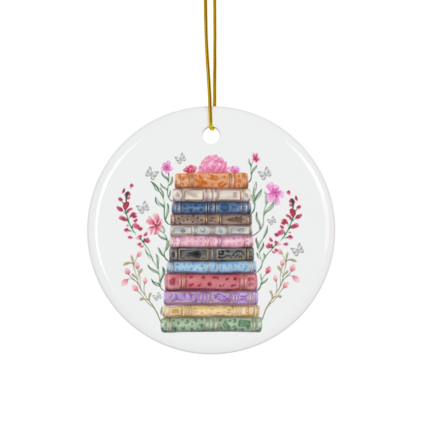 Era Book Title Floral Christmas Ornament