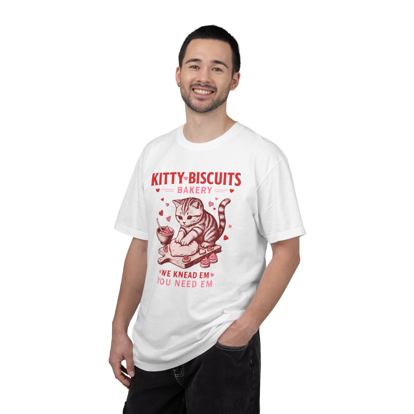 Valentines Cat Comfort Colors Shirt Kitty Biscuits Bakery T-Shirt Funny Vday Cat Lover Tee Cute Kitten Baking Cookies Love Tshirt Girlfriend