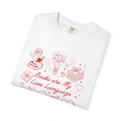 Book Valentines Day Comfort Colors Shirt All Booked For Valentine's Day Tshirt Reader Bookish Cupid T-shirt XOXO Heart Librarian Vday Idea