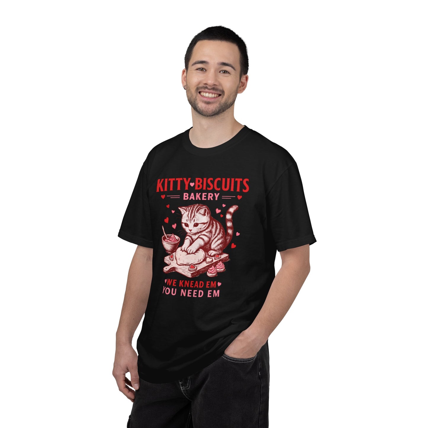 Valentines Cat Comfort Colors Shirt Kitty Biscuits Bakery T-Shirt Funny Vday Cat Lover Tee Cute Kitten Baking Cookies Love Tshirt Girlfriend