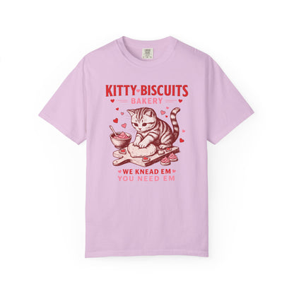 Valentines Cat Comfort Colors Shirt Kitty Biscuits Bakery T-Shirt Funny Vday Cat Lover Tee Cute Kitten Baking Cookies Love Tshirt Girlfriend