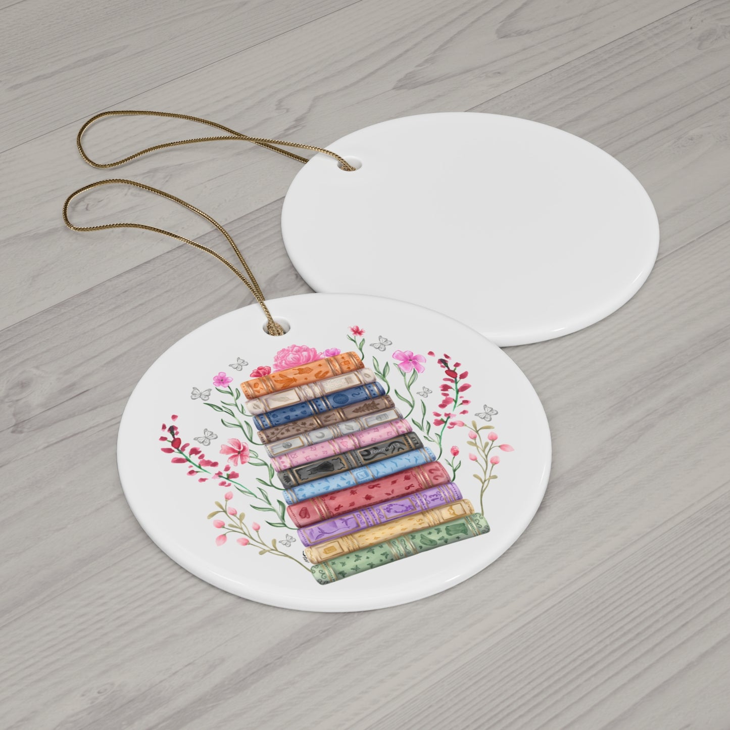 Era Book Title Floral Christmas Ornament