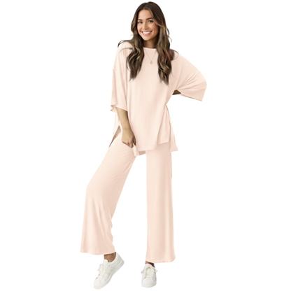 CozyFlex™ Soft Tee & Flattering Pants Two-Piece Set