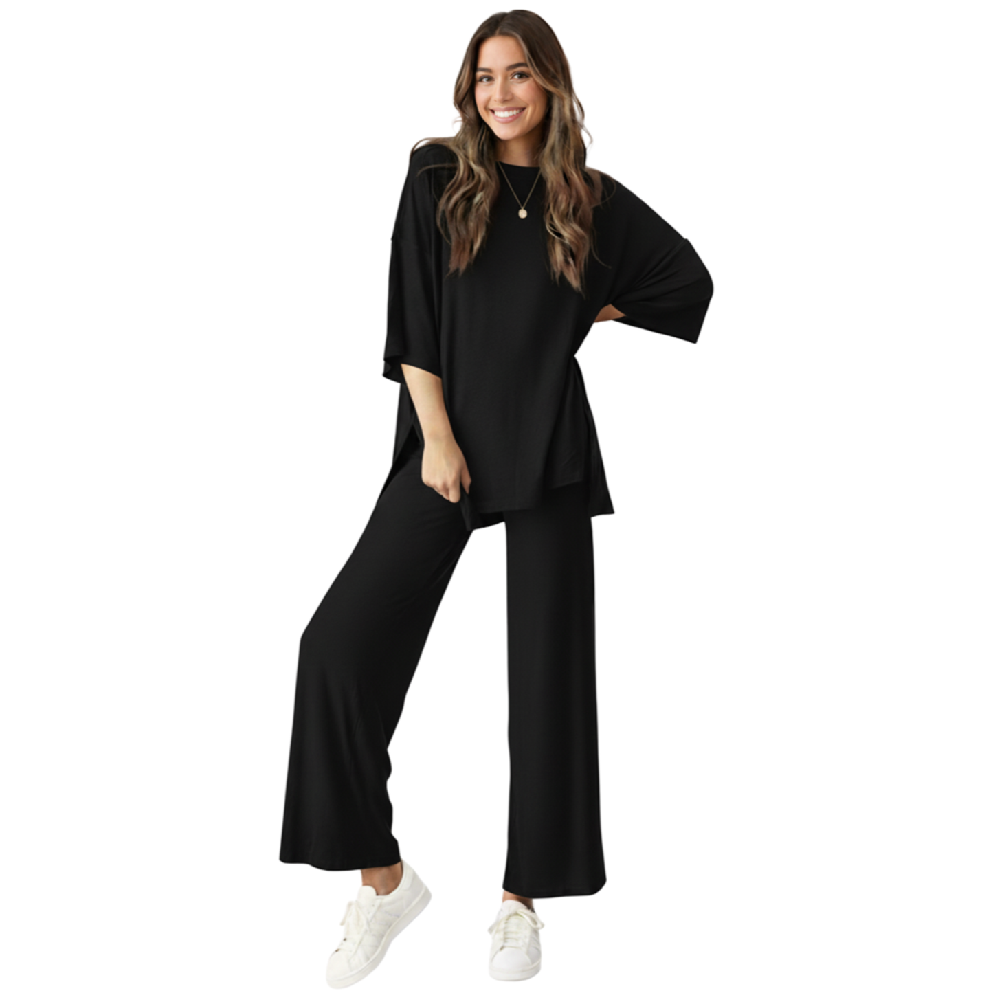 CozyFlex™ Soft Tee & Flattering Pants Two-Piece Set