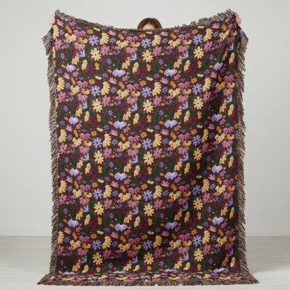 Surprise Song Floral Piano Blanket