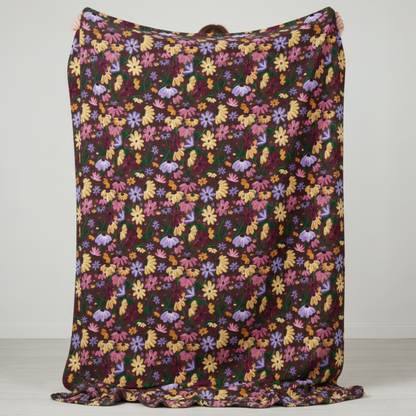 Surprise Song Floral Piano Blanket