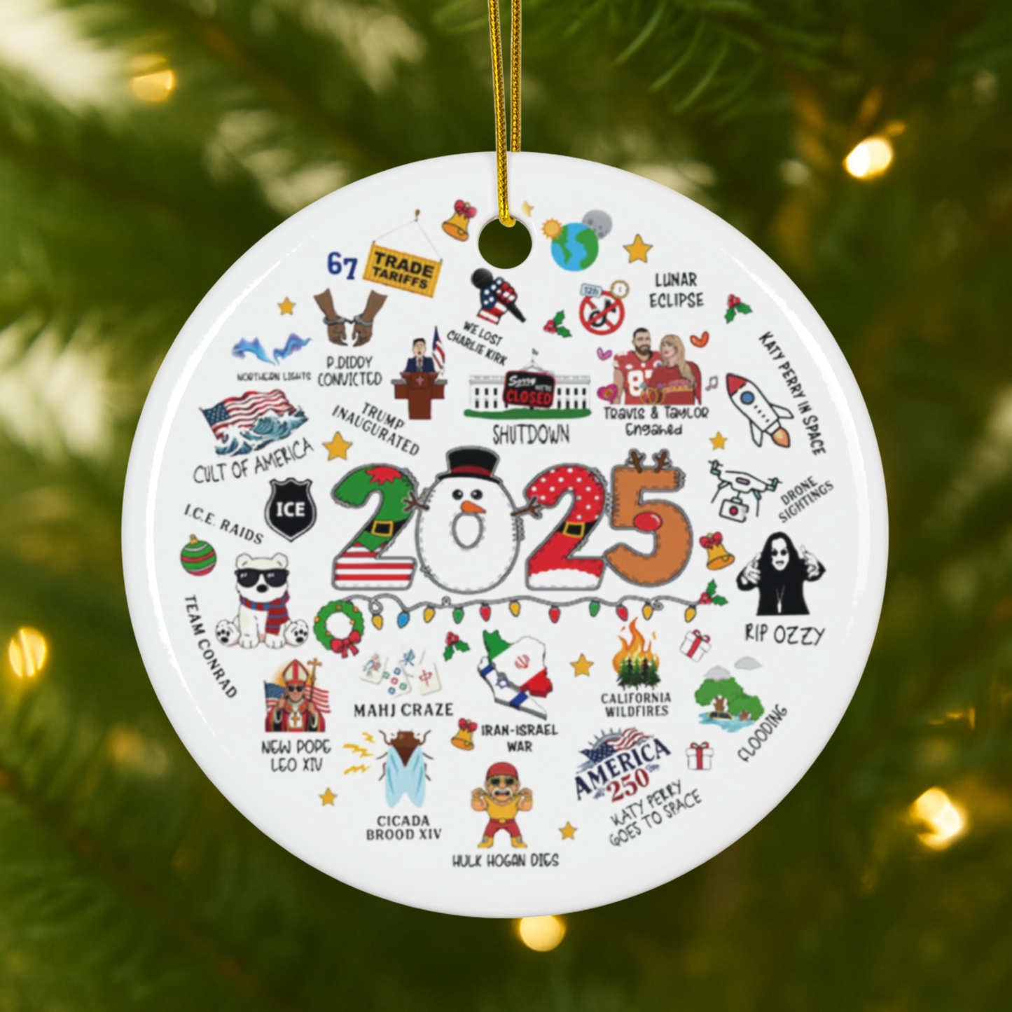2025 Year in Review Christmas Ornament