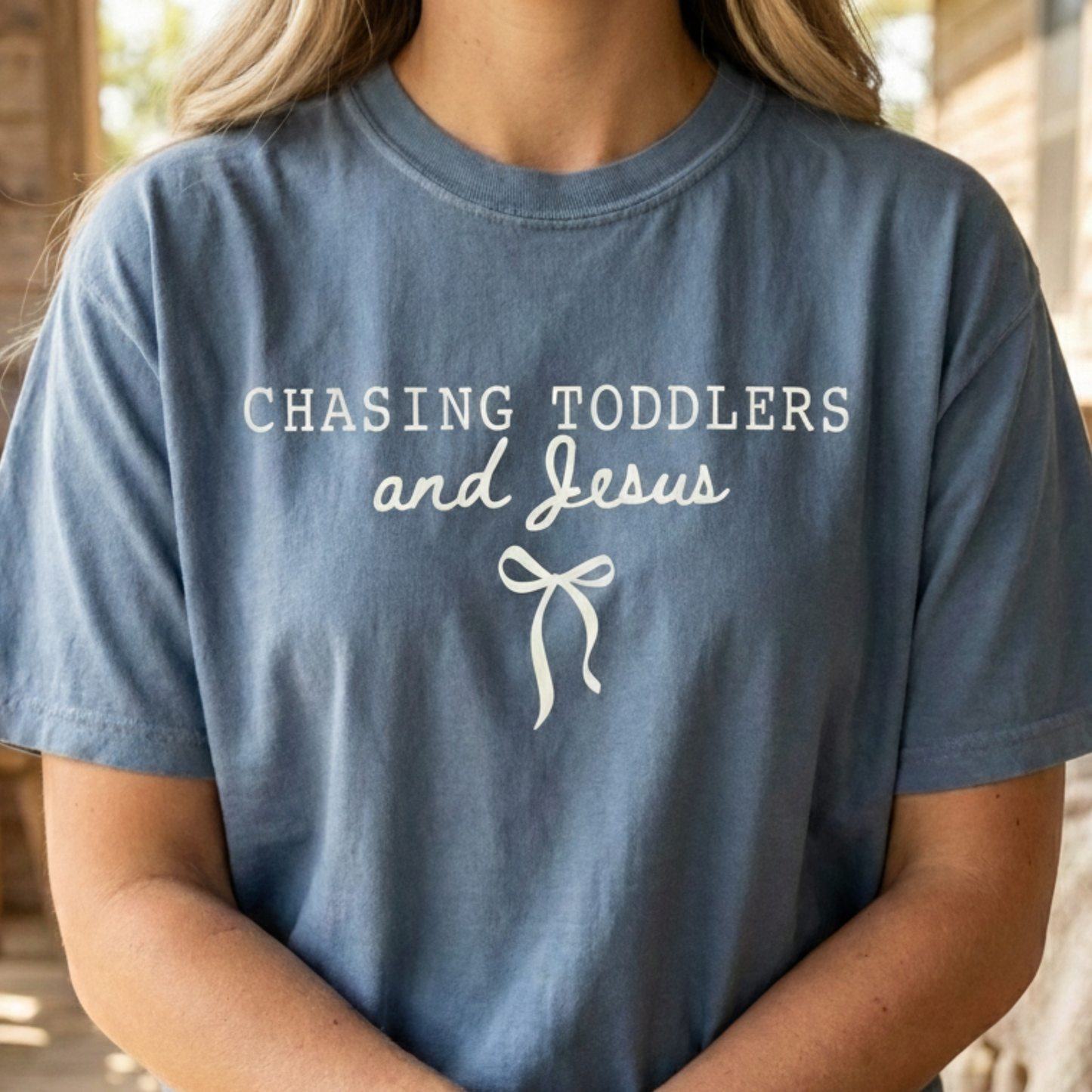 Chasing Toddlers and Jesus - Comfort Colors Christian Mama Tshirt