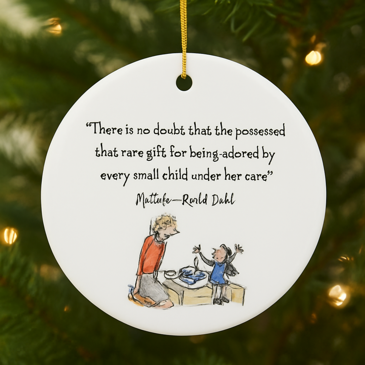 Sweet Matilda Ms. Honey Ceramic Quote Decoration/Keepsake Ornament