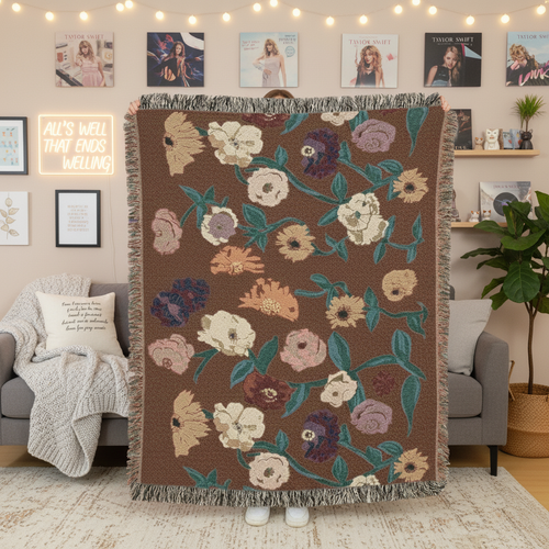 Floral Piano Surprise Song Woven Blanket - 2025 Concert Memory Keepsake