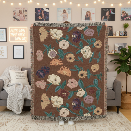 Floral Piano Surprise Song Woven Blanket - 2025 Concert Memory Keepsake