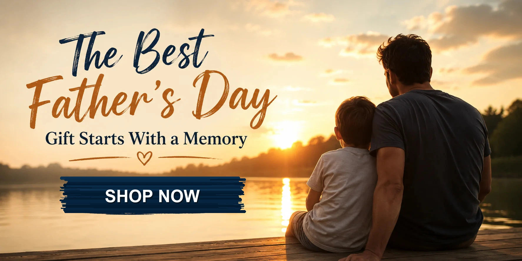 Father and child by the water for Father's Day gifts